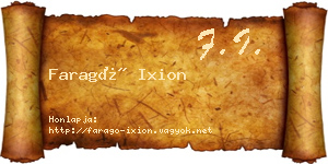 Faragó Ixion névjegykártya